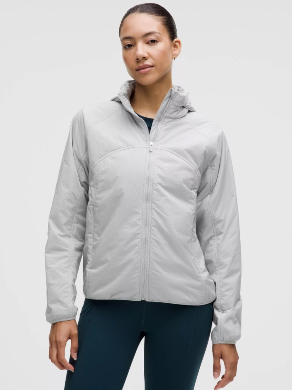 BNIB lululemon insulated back vent running jacket - silver drop